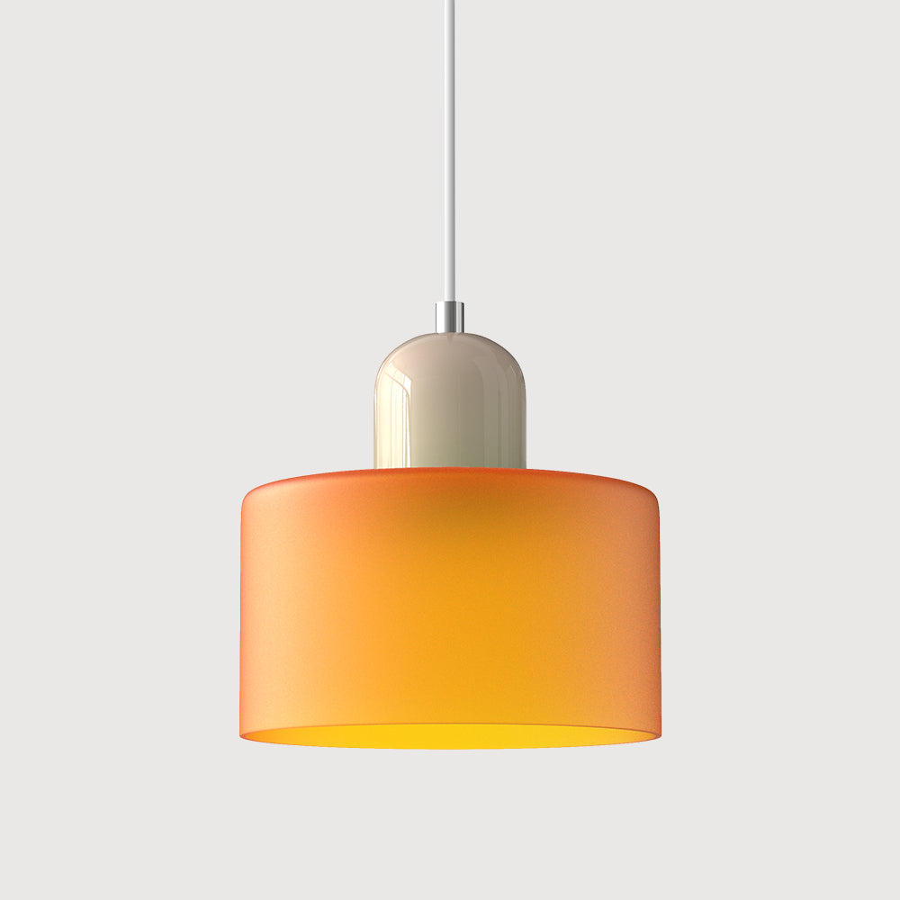 Round Coloured Glass Pendant Light