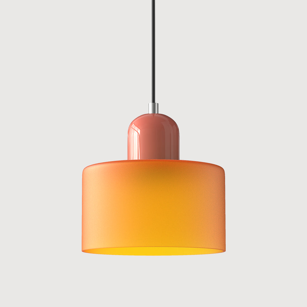 Round Coloured Glass Pendant Light