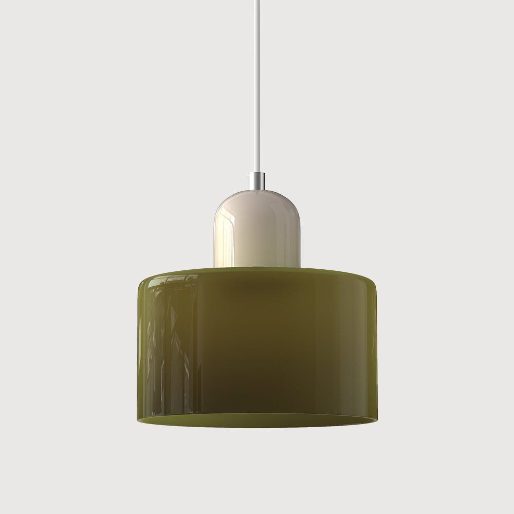 Round Coloured Glass Pendant Light