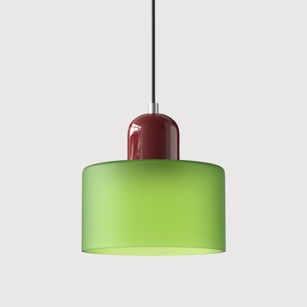 Round Coloured Glass Pendant Light