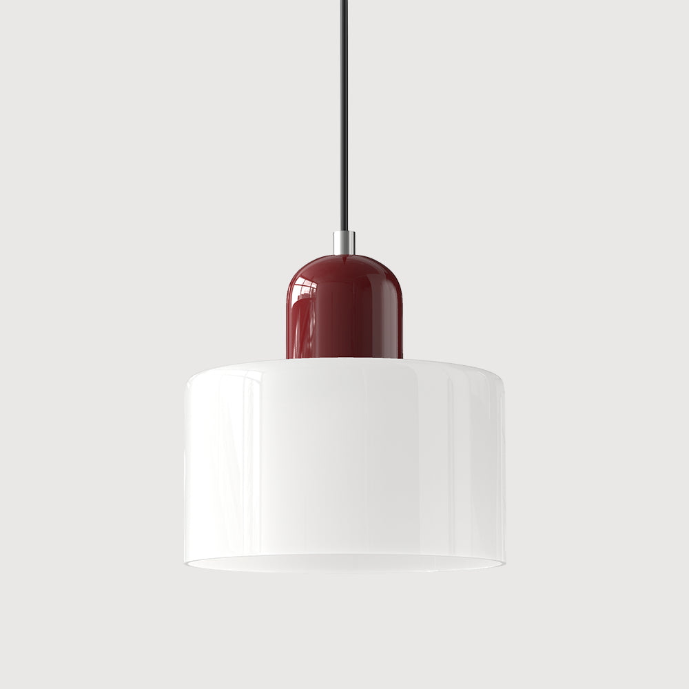 Round Coloured Glass Pendant Light