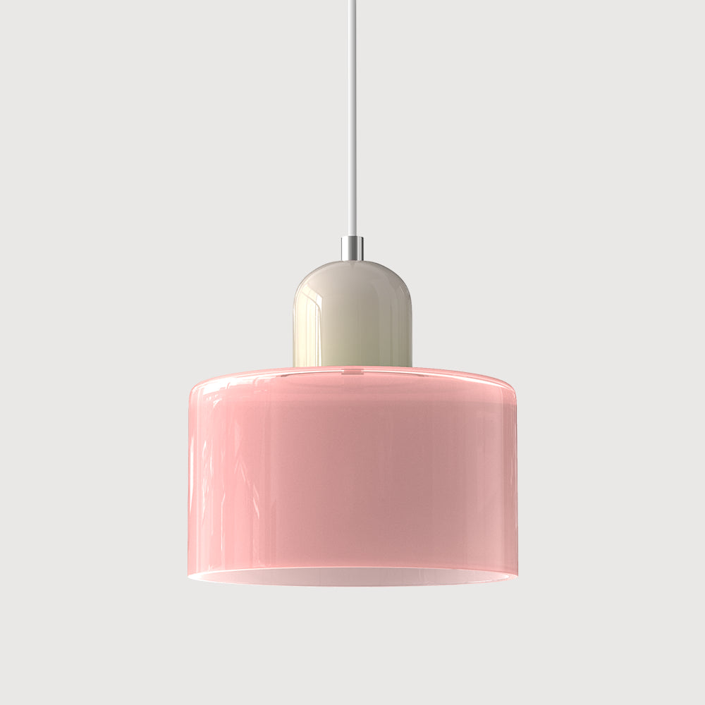 Round Coloured Glass Pendant Light