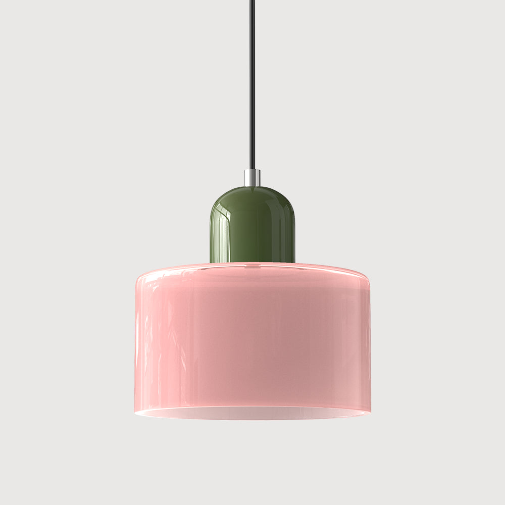 Round Coloured Glass Pendant Light