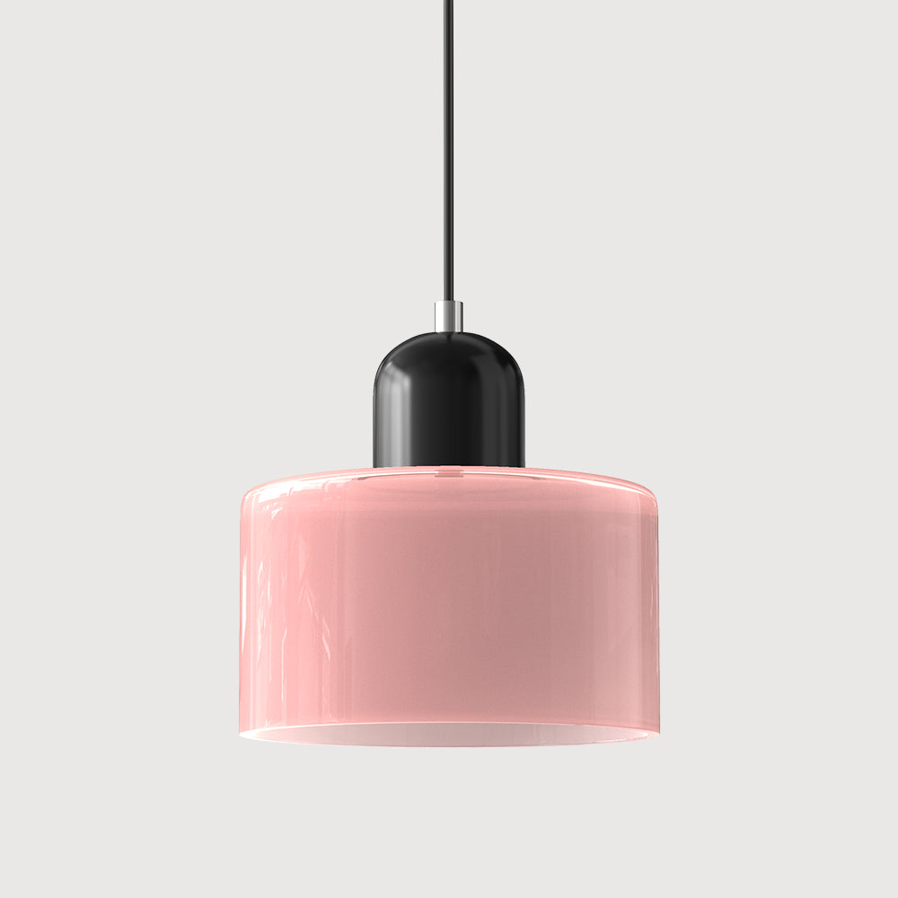 Round Coloured Glass Pendant Light