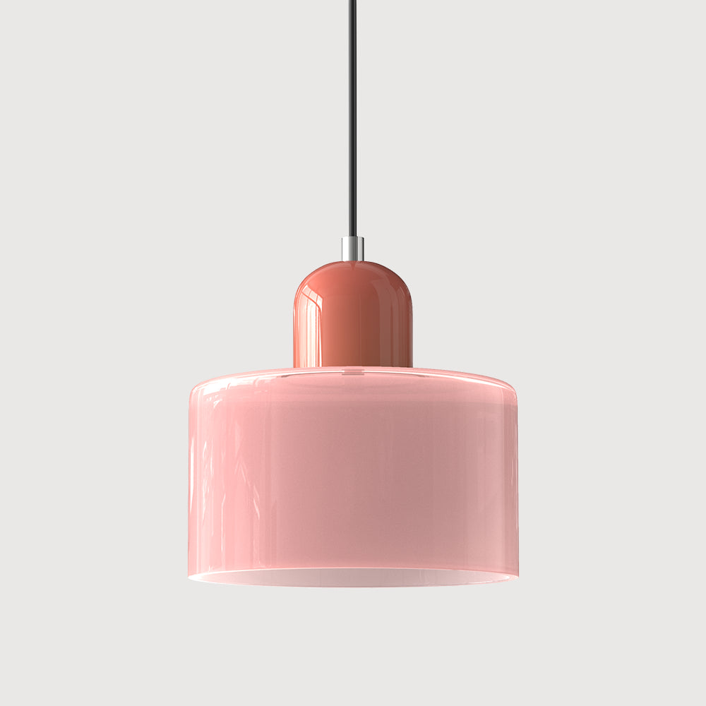 Round Coloured Glass Pendant Light