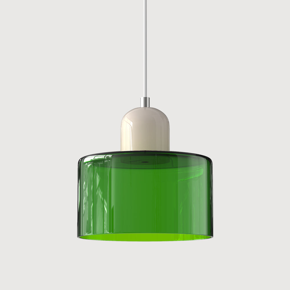 Round Coloured Glass Pendant Light