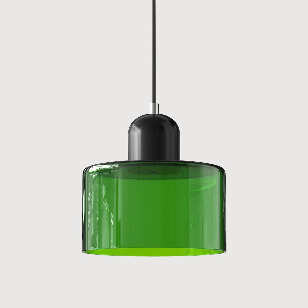 Round Coloured Glass Pendant Light