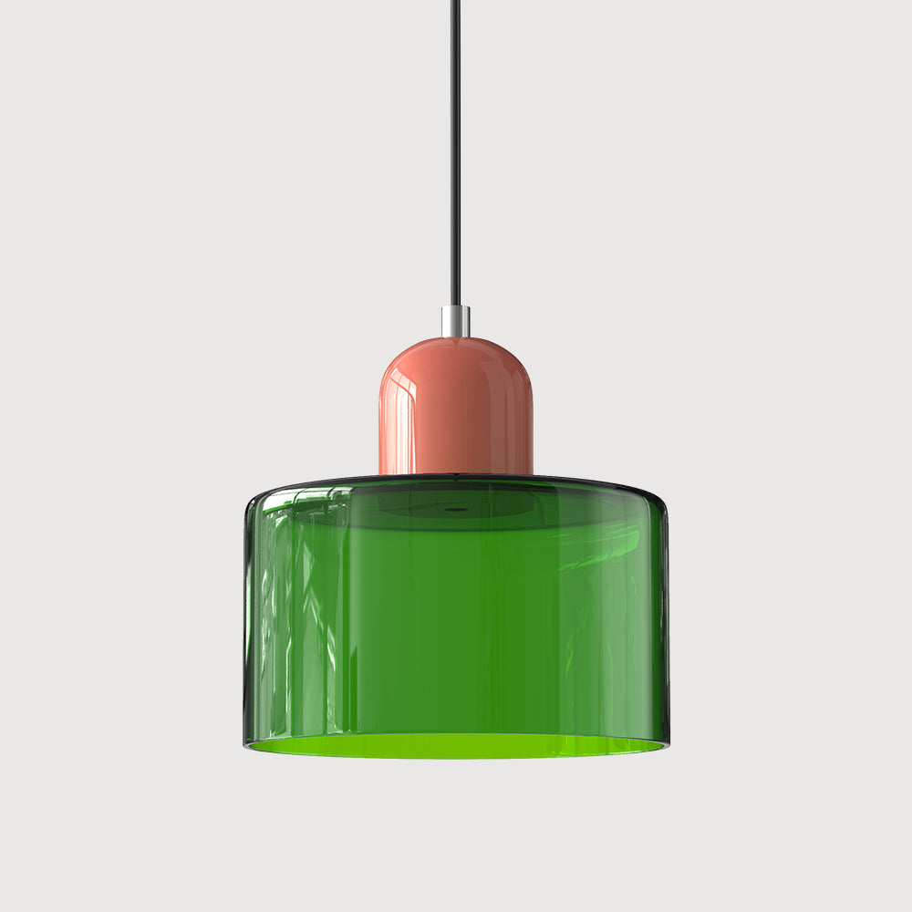 Round Coloured Glass Pendant Light