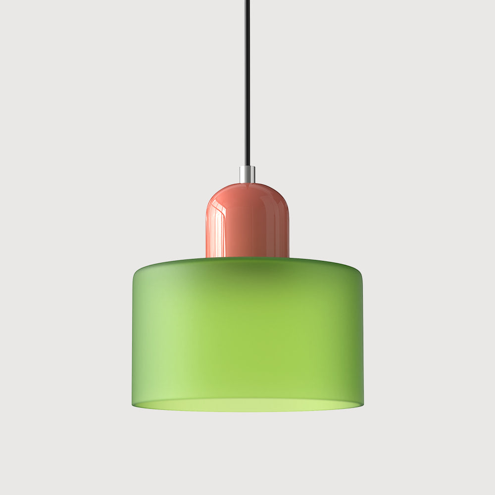 Round Coloured Glass Pendant Light