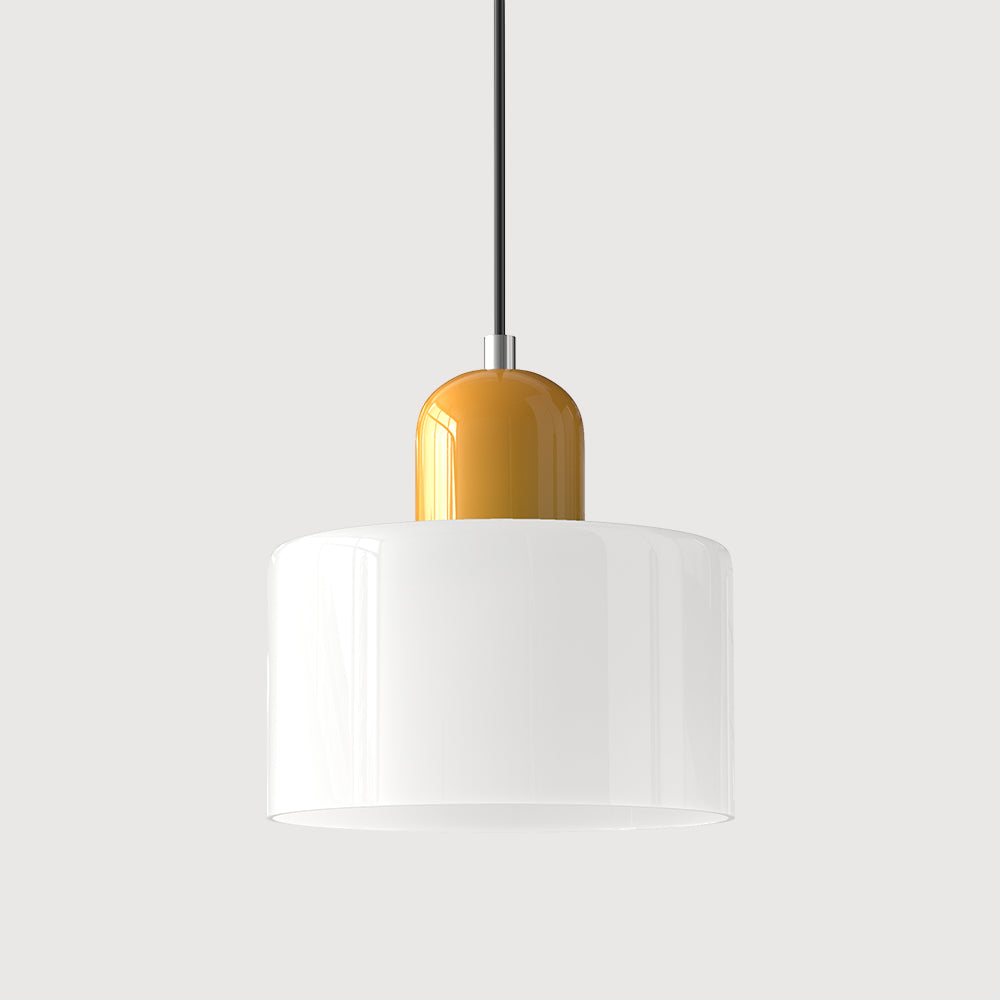 Round Coloured Glass Pendant Light