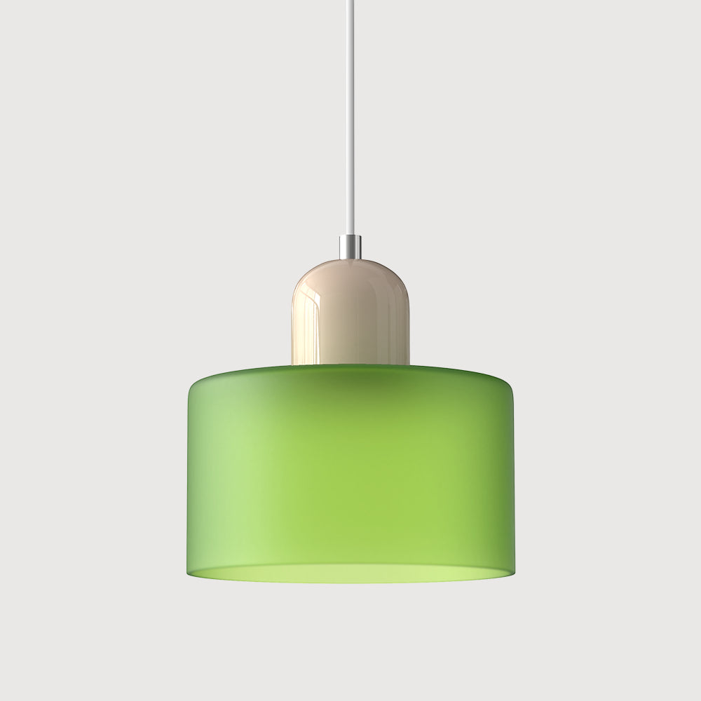 Round Coloured Glass Pendant Light