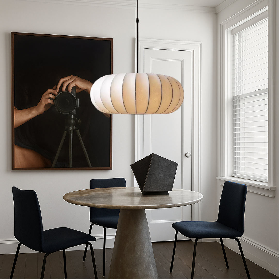 Ribbed Fabric Pendant Light