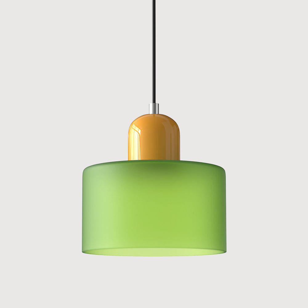 Round Coloured Glass Pendant Light