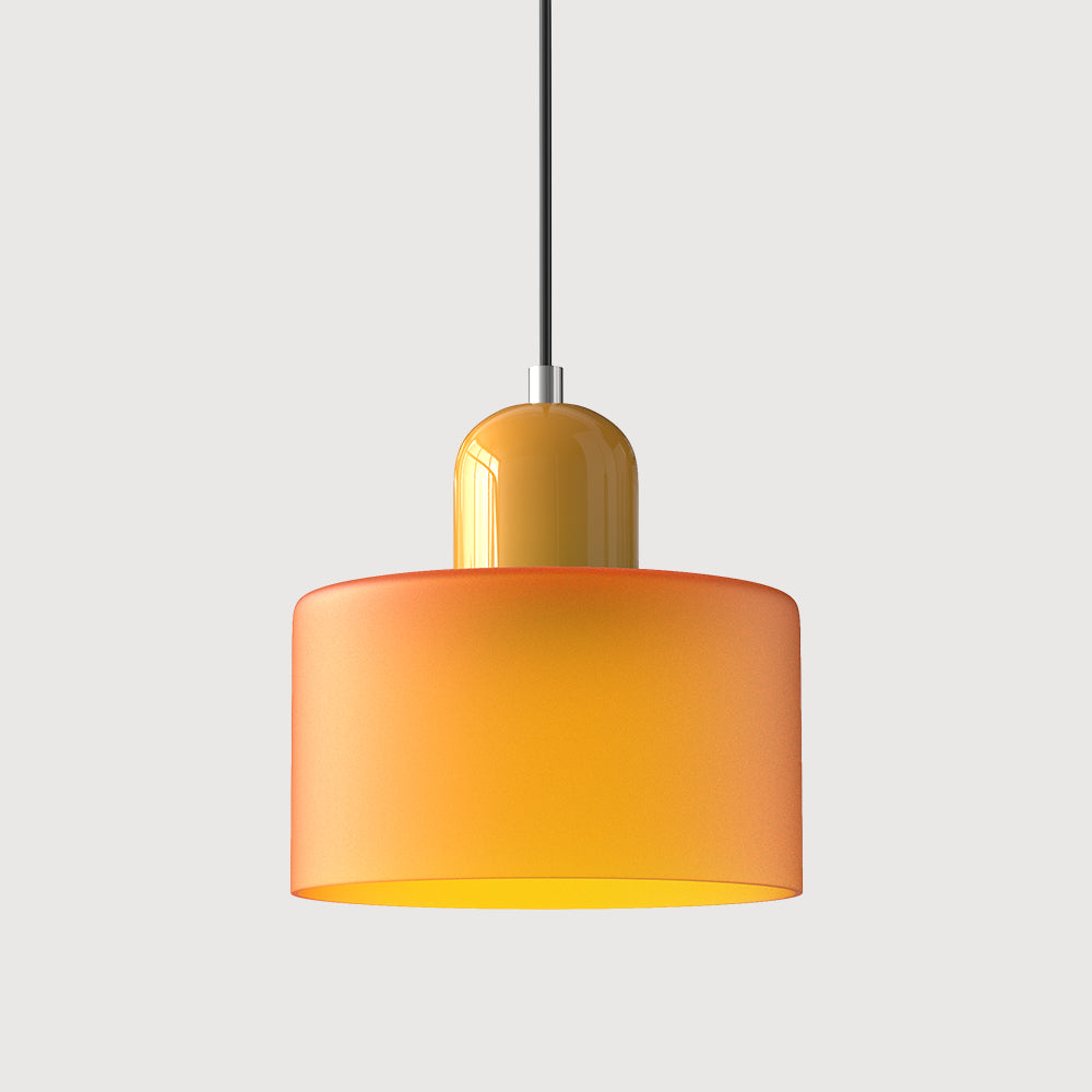 Round Coloured Glass Pendant Light