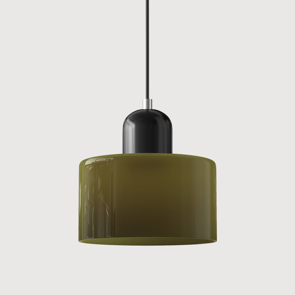 Round Coloured Glass Pendant Light
