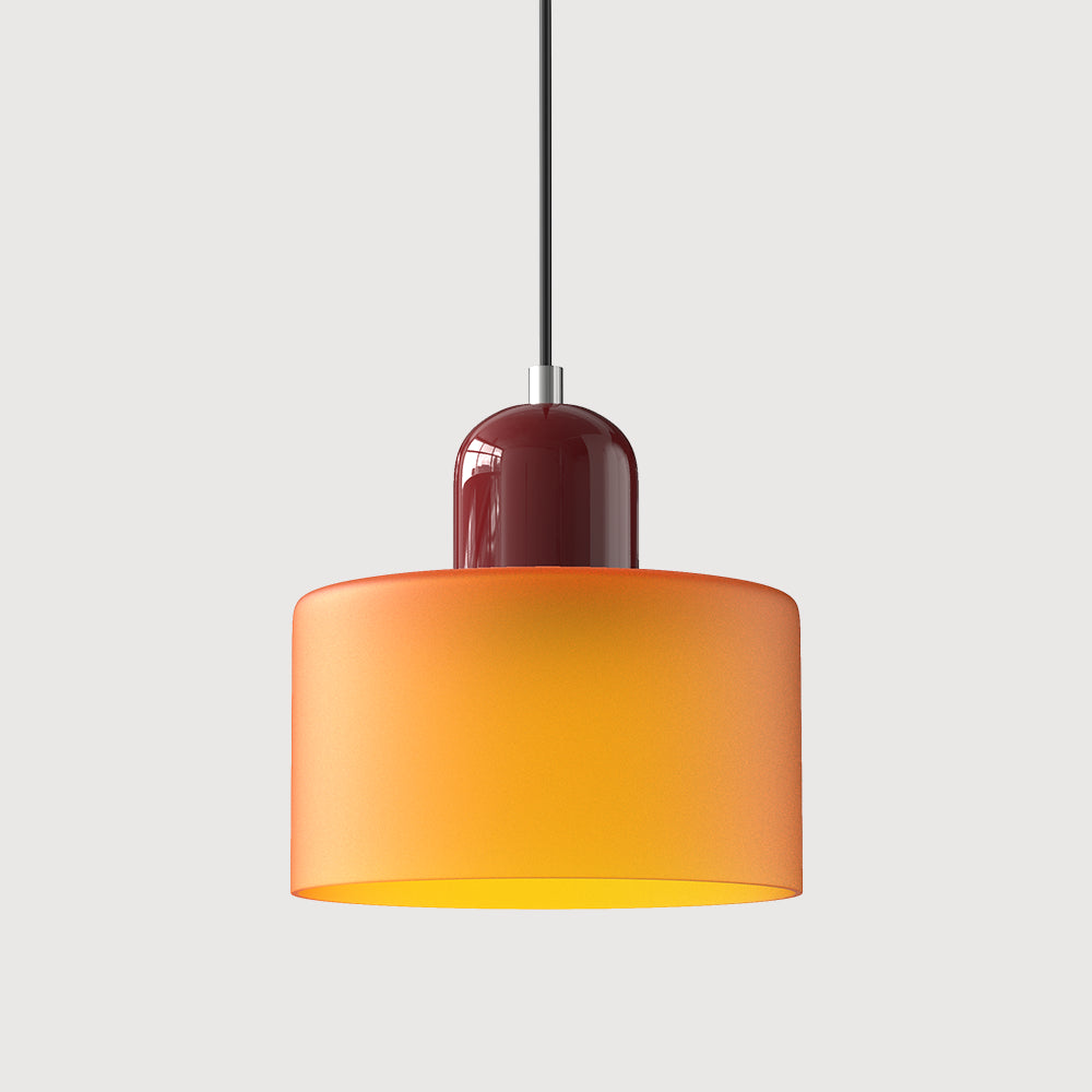 Round Coloured Glass Pendant Light