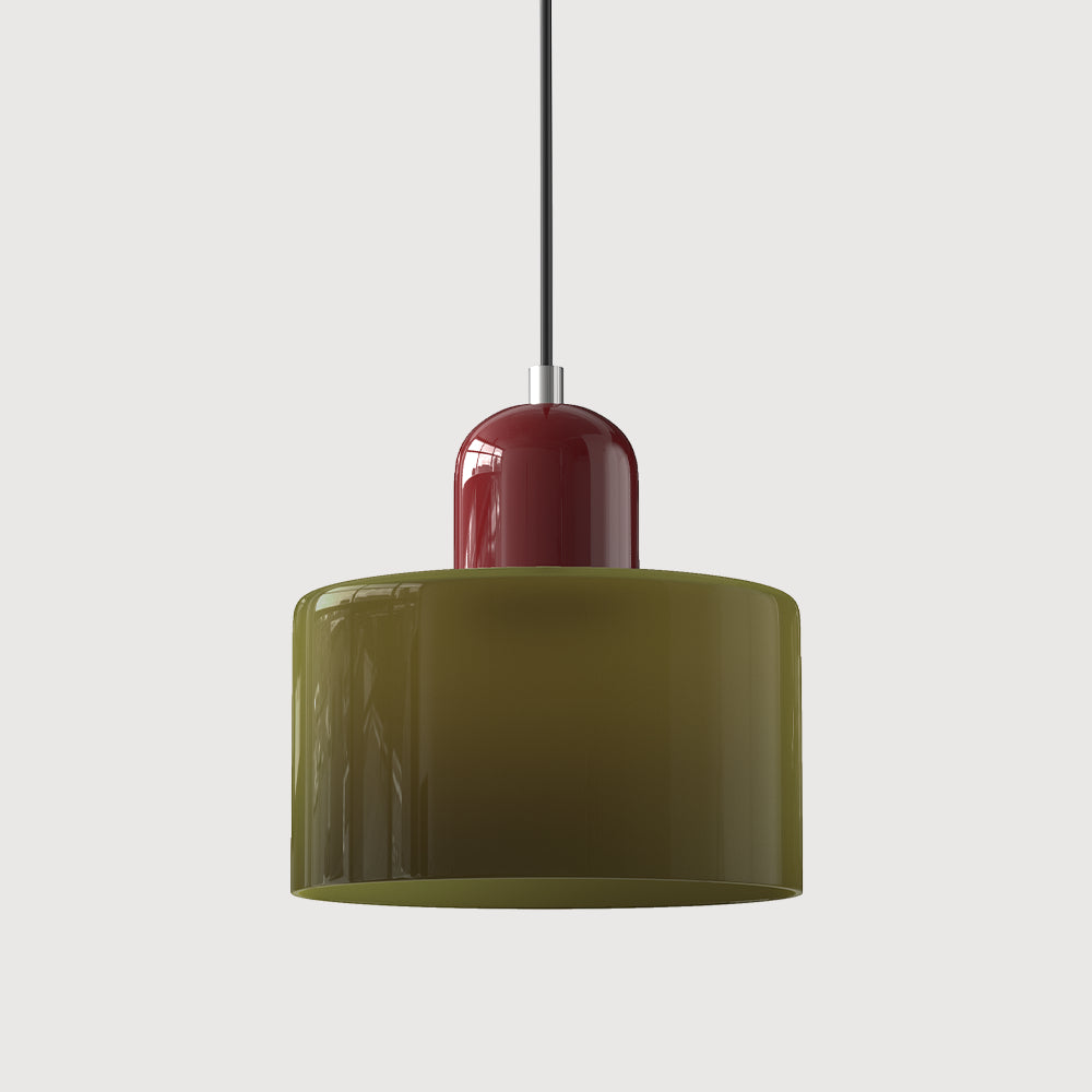 Round Coloured Glass Pendant Light