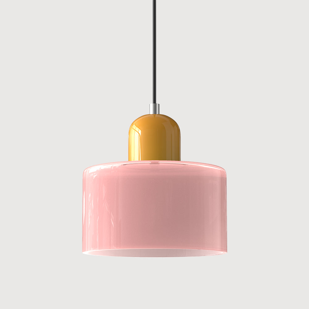Round Coloured Glass Pendant Light