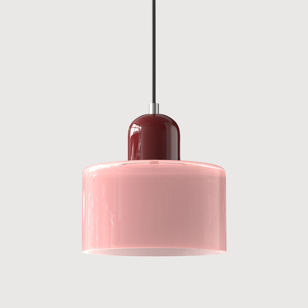 Round Coloured Glass Pendant Light