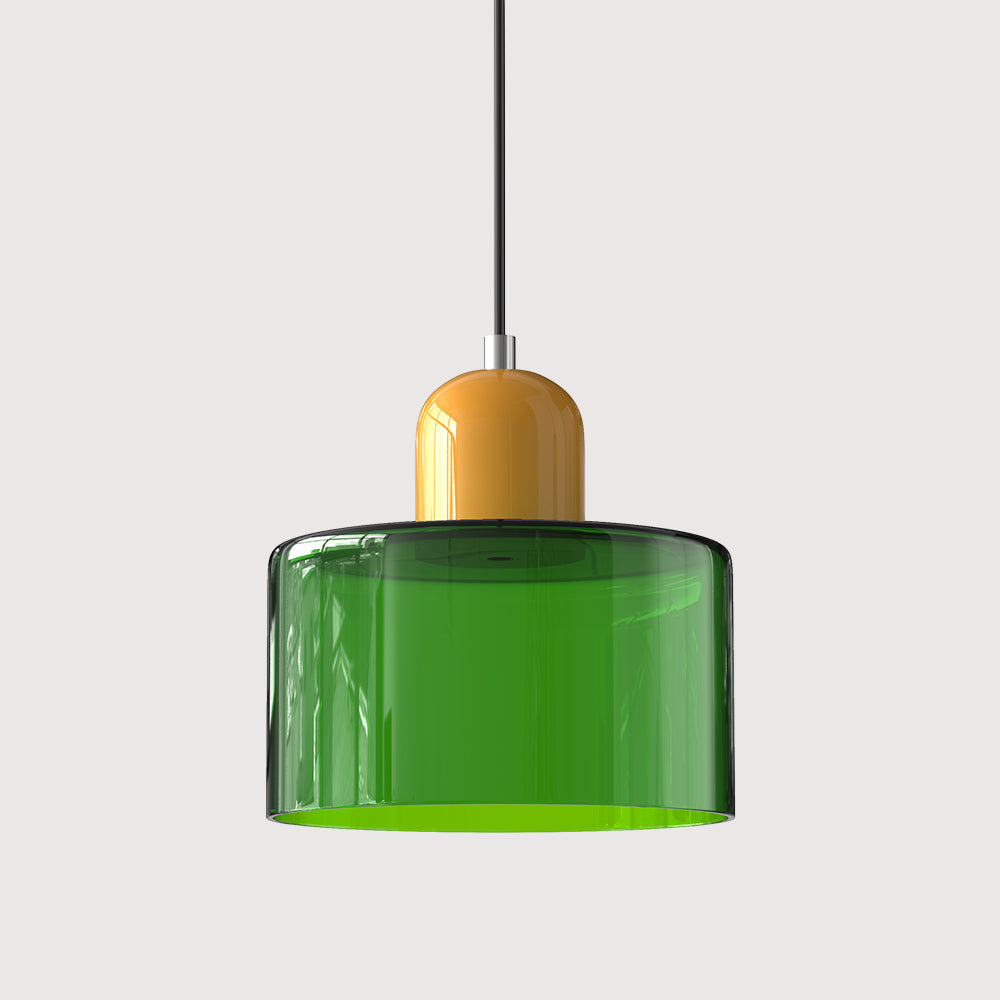 Round Coloured Glass Pendant Light