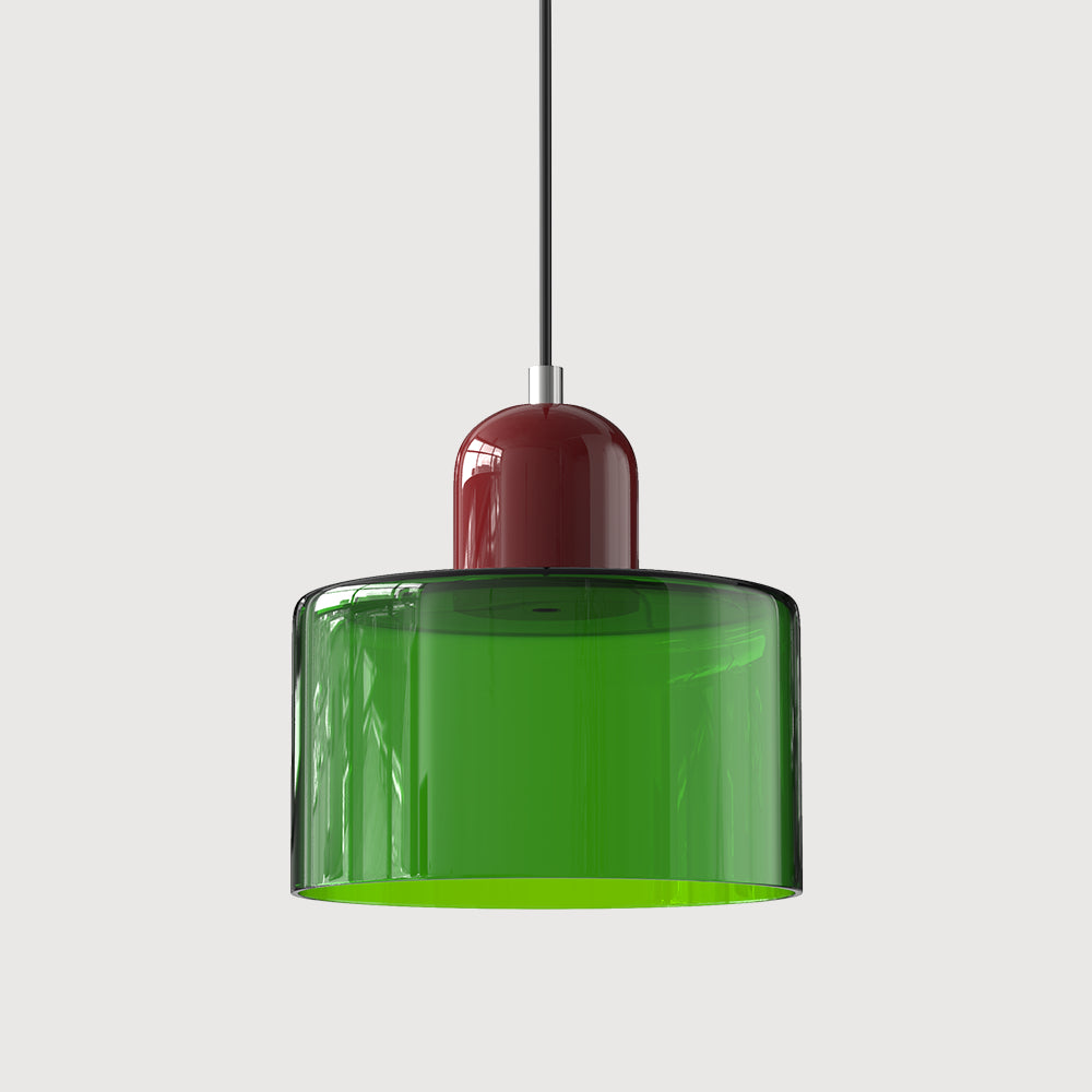 Round Coloured Glass Pendant Light
