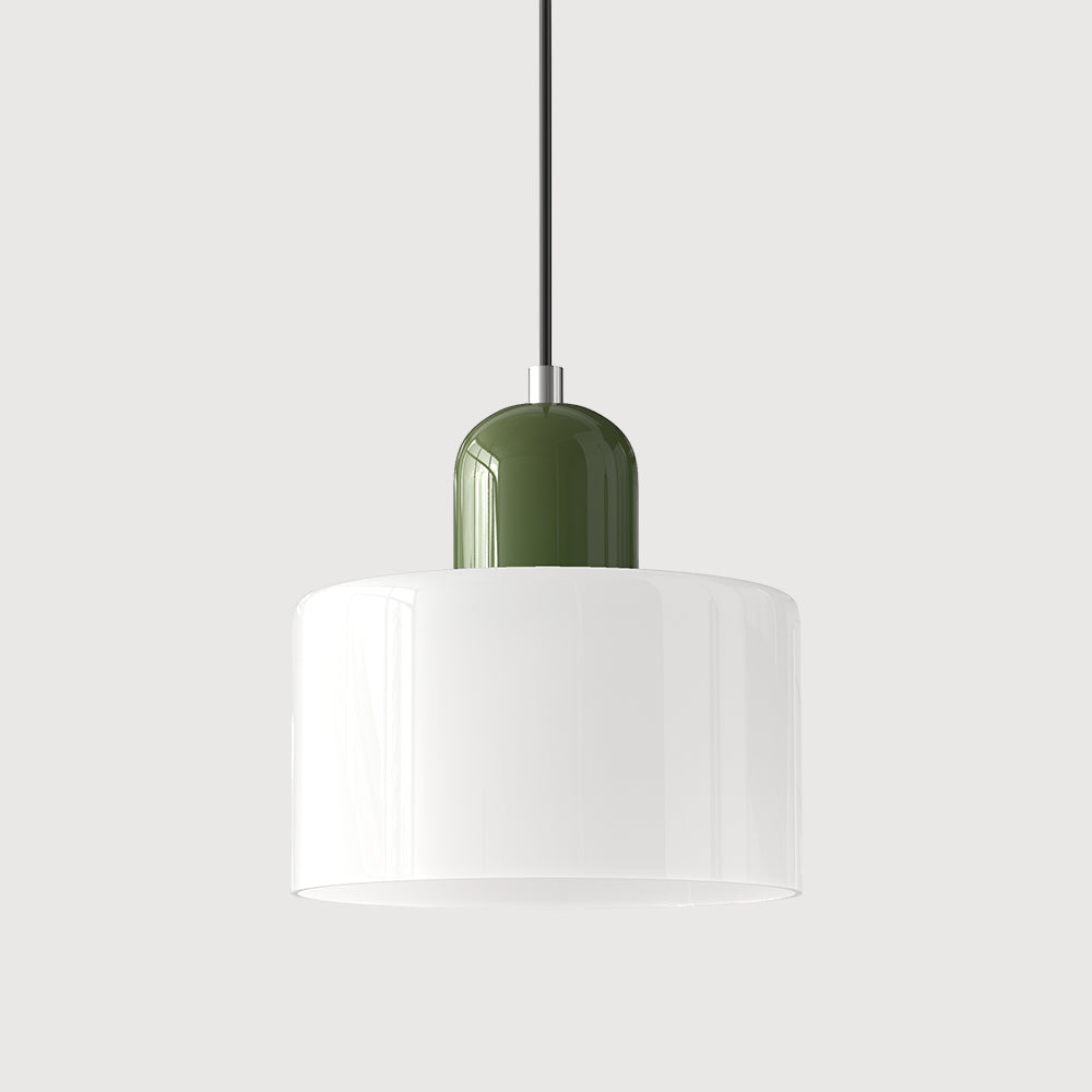 Round Coloured Glass Pendant Light
