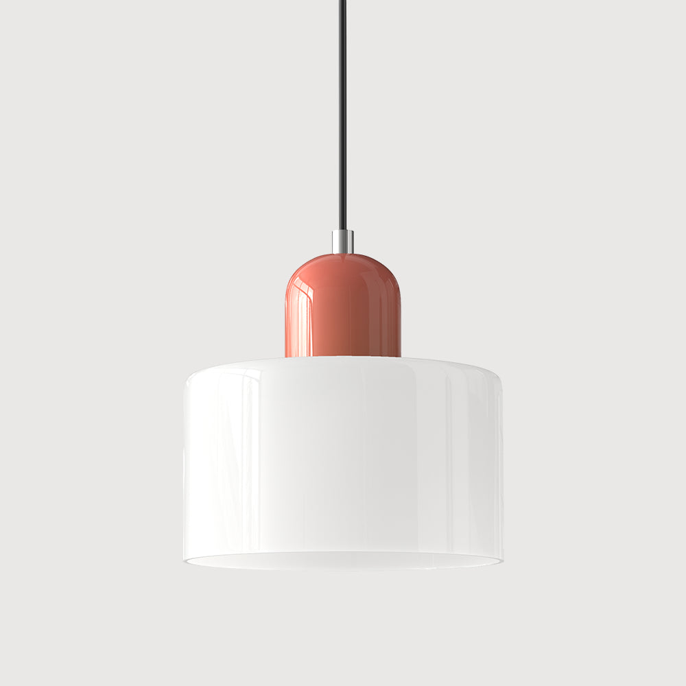 Round Coloured Glass Pendant Light