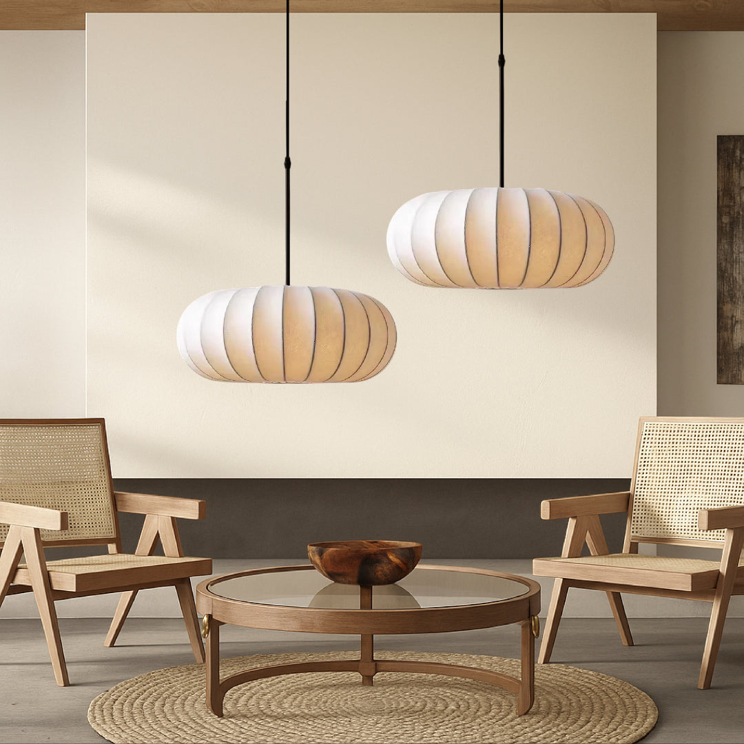 Ribbed Fabric Pendant Light