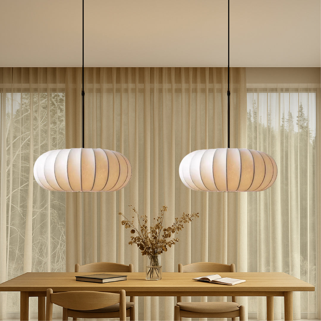 Ribbed Fabric Pendant Light
