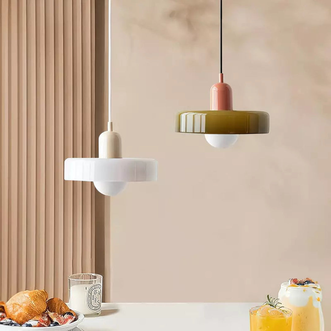Modern Coloured Glass Pendant Light