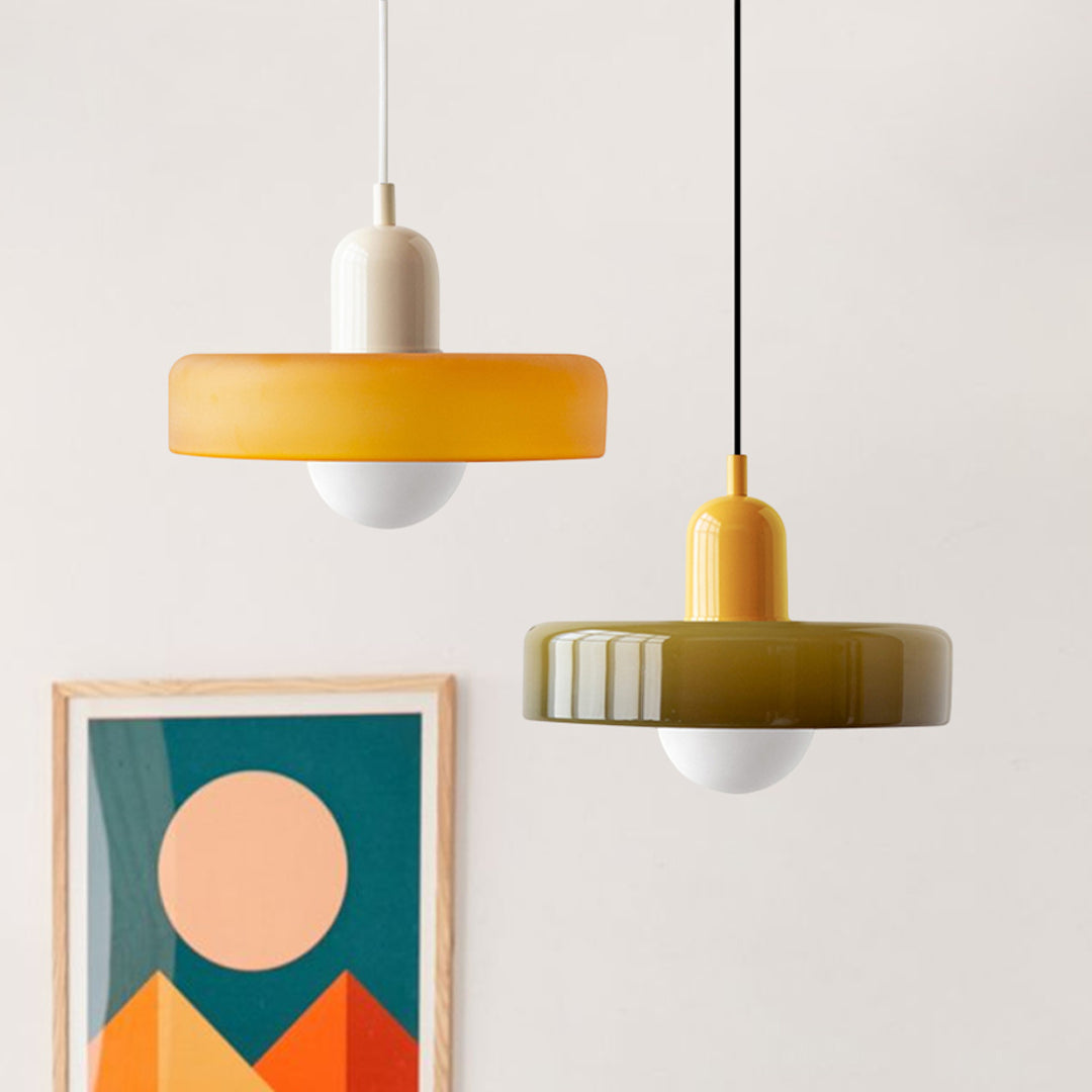Modern Coloured Glass Pendant Light
