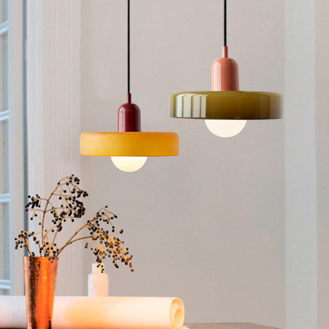Modern Coloured Glass Pendant Light
