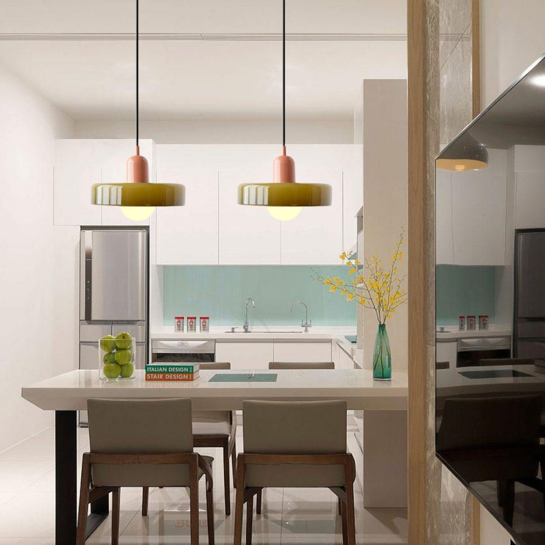 Modern Coloured Glass Pendant Light