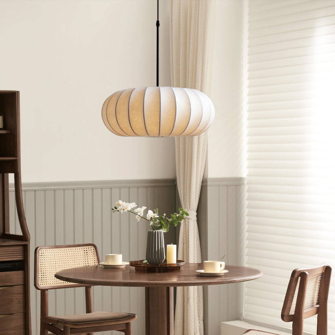 Ribbed Fabric Pendant Light