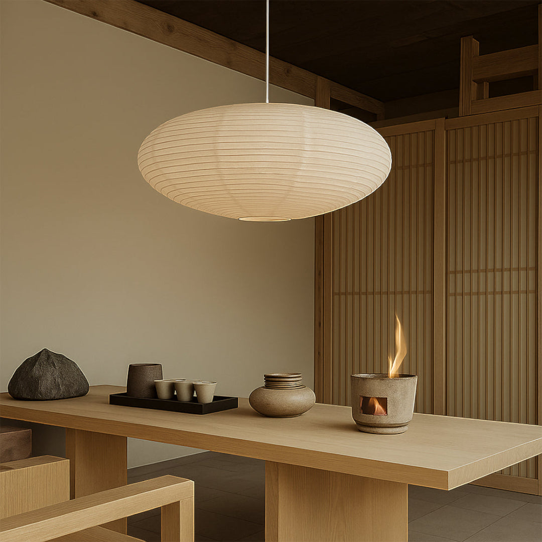 Round Paper Shade Pendant Light